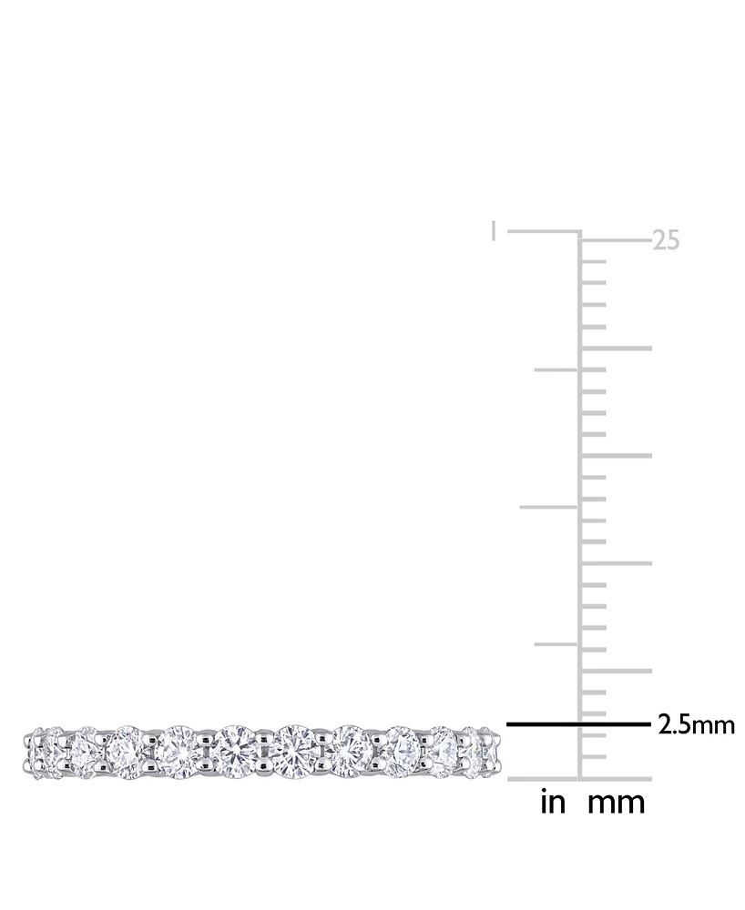 Moissanite Polished Eternity Band (1-1/2 ct. t.w.) 10k White Gold