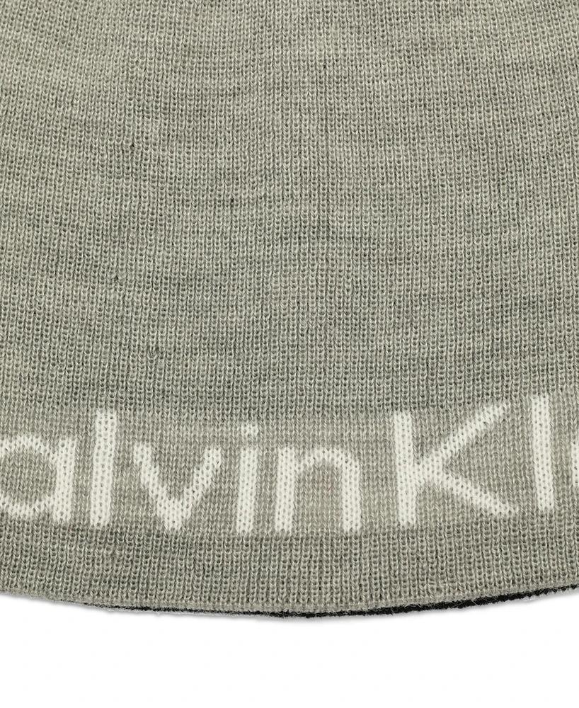 Calvin Klein Men's Large Logo Scarf & Beanie Set