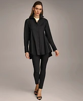 Donna Karan New York Women's A-Line Button Down Poplin Tunic
