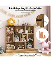10-Cube Bookcase for Kids 41"Wooden Toy Storage Organizer Kid s Room