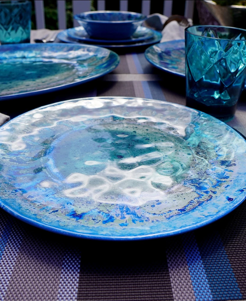 Certified International Radiance Teal Melamine Salad Plates, Set of 6