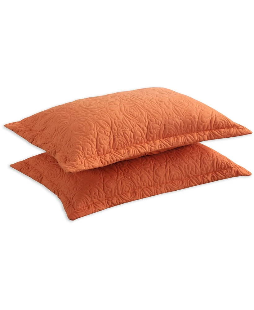 MarCielo 2 Pcs Embroidered Pillow Shams-Standard