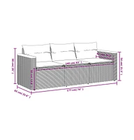 vidaXL Patio Sofa with Cushions -Seater Beige Poly Rattan