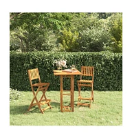 vidaXL Bistro Table 29.5"x29.5"x43.3" Solid Wood Acacia
