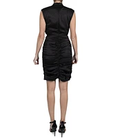 julia jordan Women's Sleeveless High-Neck Pleated Dress