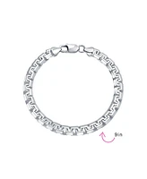 Bling Jewelry Solid Heavy Thick Strong Forzata Franco Square Venetian Fancy Box Link Chain Bracelet .925 Sterling Silver