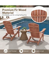 Folding Adirondack Chair Set of with High Backrest & Wide Armrests Wooden