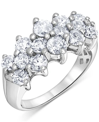 Diamond Horizontal Cluster Ring (2 ct. t.w.) in 14k White Gold