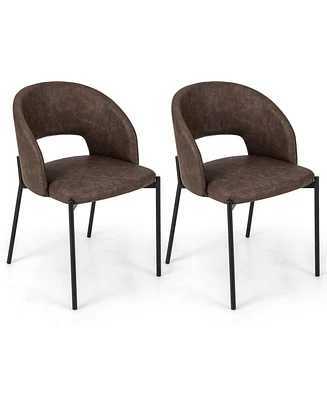 Dining Chair Set of with High-density Sponge Cushion Sturdy X-shaped Frame