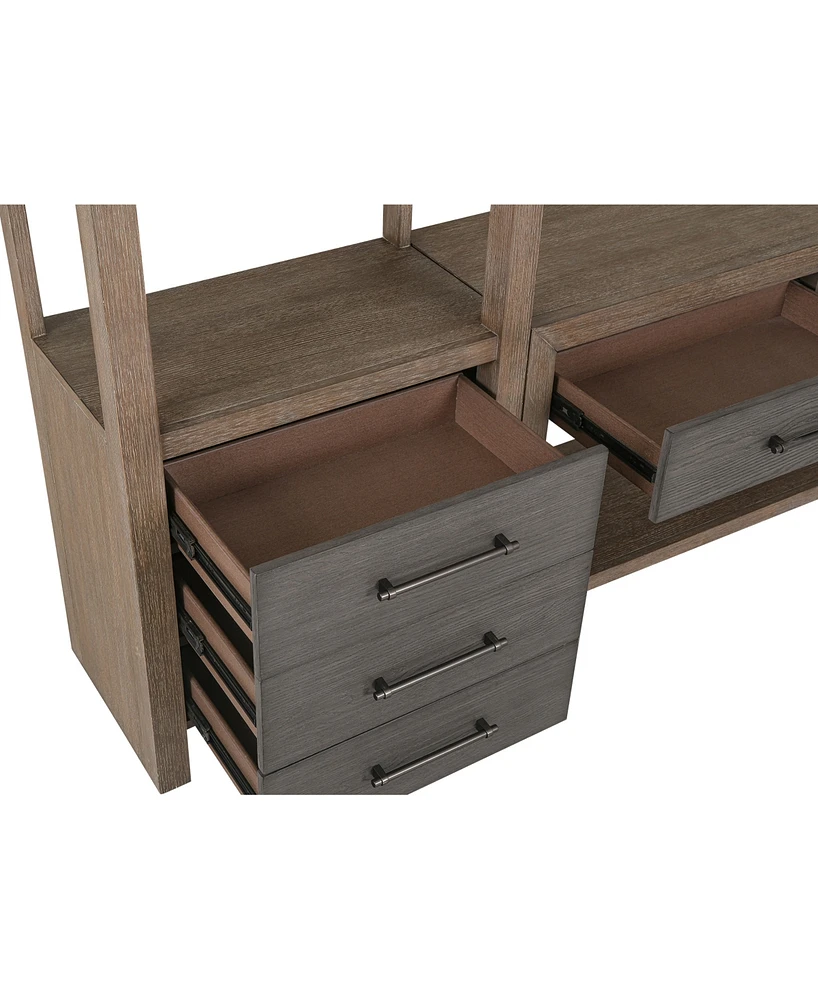 Portmore 60" Wood 3PC Tv Console Set (60" Console, 2 Piers)