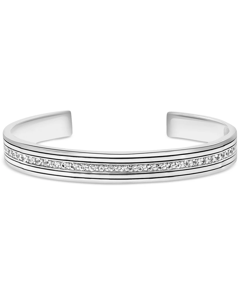 Effy Men's Zircon Cuff Bangle Bracelet (2-1/2 ct. t.w.) in Sterling Silver