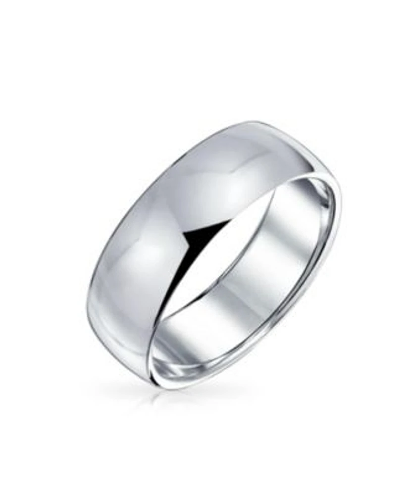 Bling Jewelry Simple Wide Dome .925 Sterling Silver Band Ring 6mm