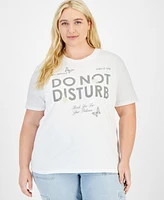 Love Tribe Trendy Plus Size Do Not Disturb Graphic T-Shirt