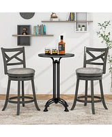 Swivel Bar Stools Set of Counter Height Chairs with Hollow Back Soft-padded Seat
