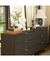Homsee 3-Drawers Black Wood Chest of Drawers Dresser