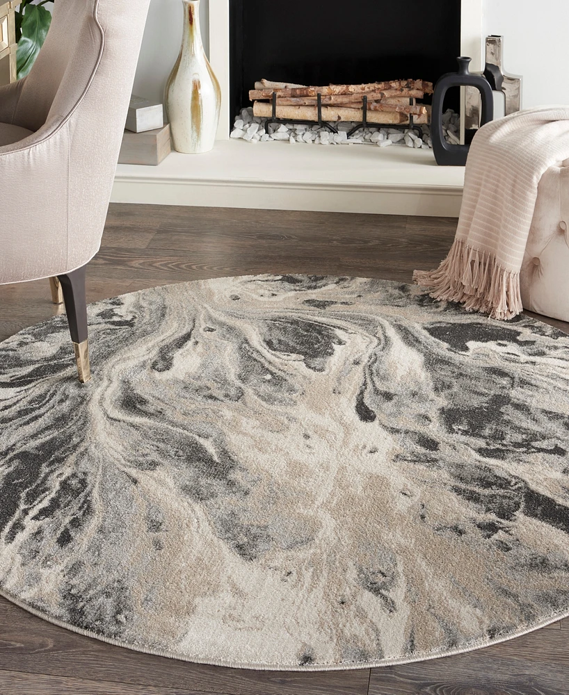 Nourison Home Elegance FAR01 3'10"x3'10" Round Area Rug