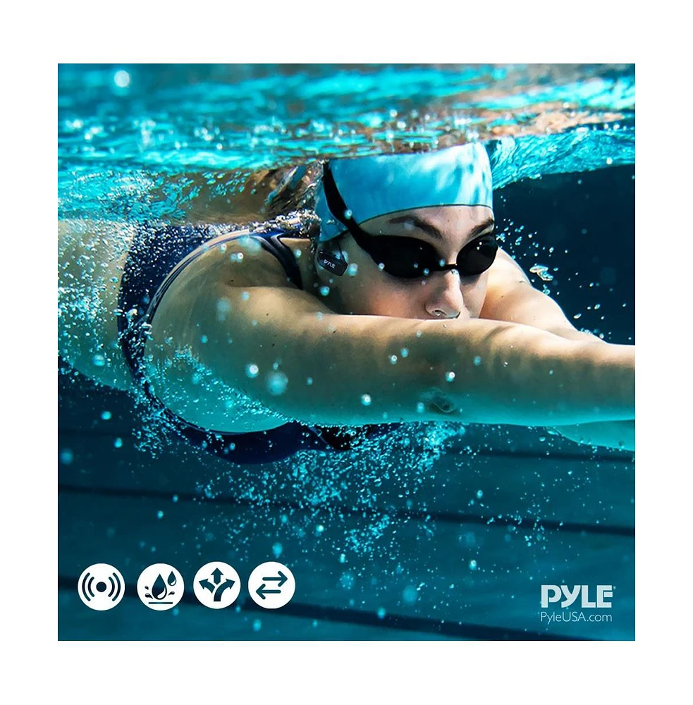 Pyle Bluetooth Waterproof MP3 Player Headphones, 8GB Built-In Memory