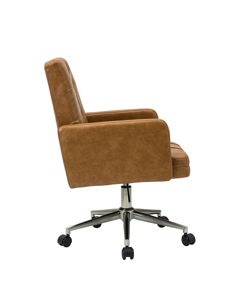 Hulala Home Mid-century Modern Height-Adjustable 360° Swivel Office Chair