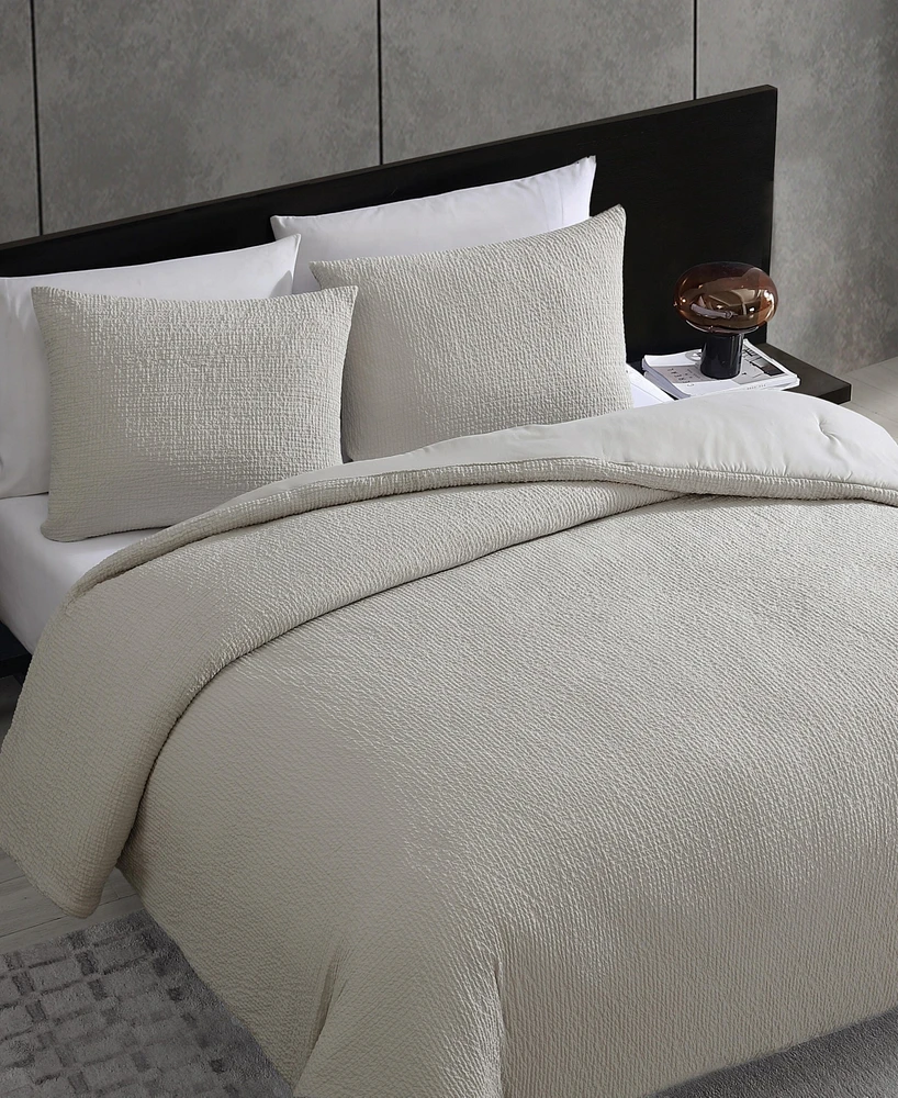 Vera Wang Puckered Texture 3-Pc. Duvet Cover Set, Queen