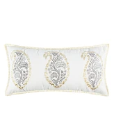 Levtex Kamira Paisley Embroidered Decorative Pillow, 12" x 24"