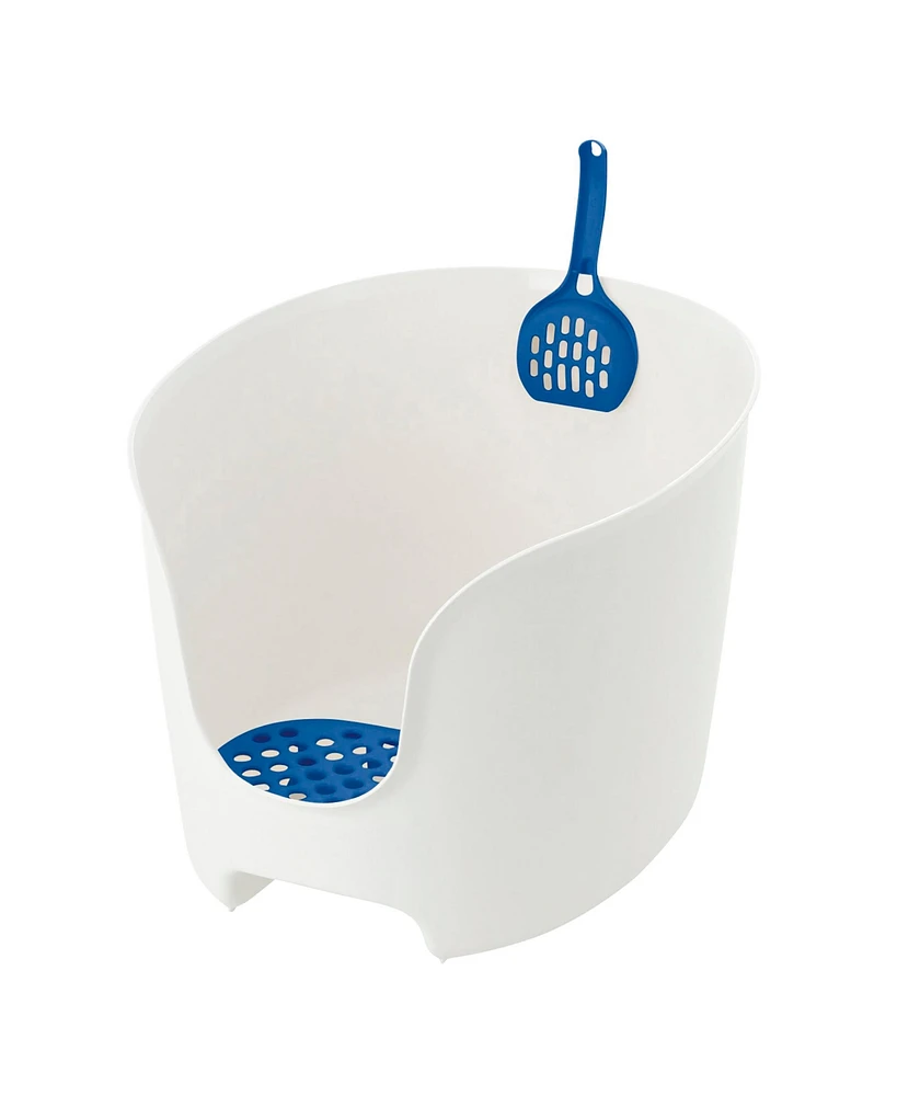 Paw Trax: High Wall Litter Box - White/Blue
