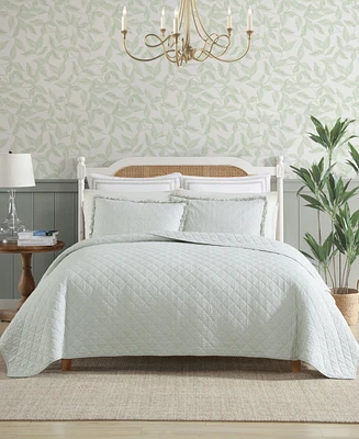 Laura Ashley Oxford Stripe Reversible 3-Pc. Quilt Set, King