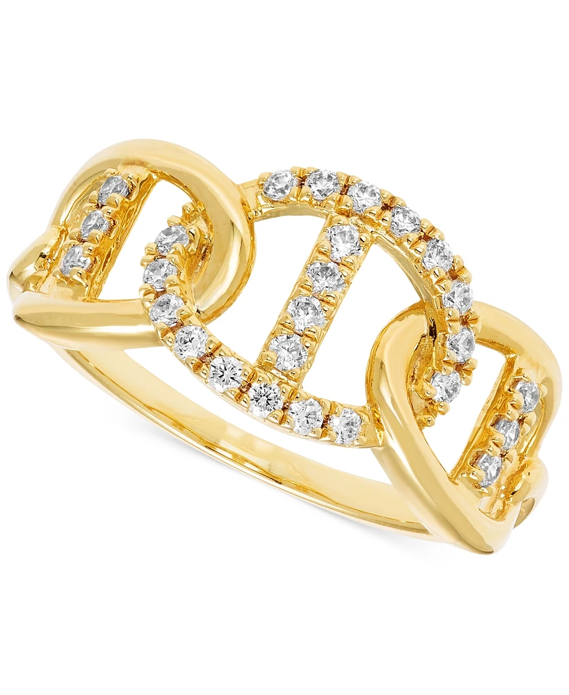 Diamond Mariner Link Chain Open Band (1/4 ct. t.w.) in 14k Gold