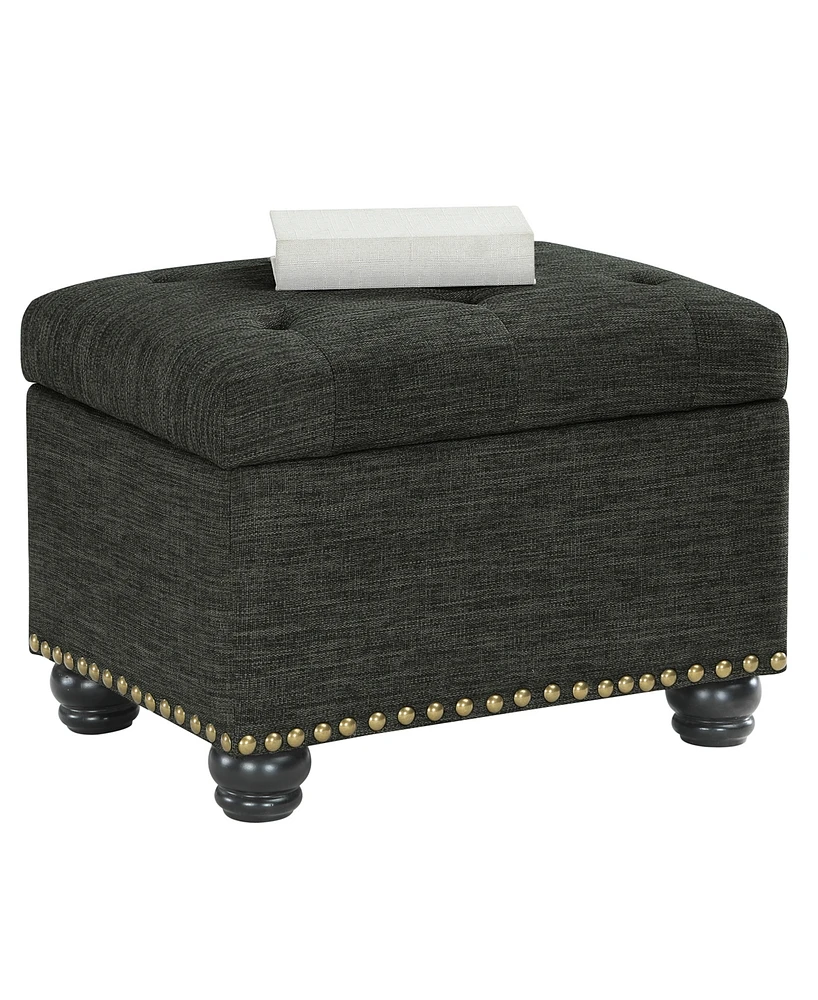 Convenience Concepts 24" Faux Linen 5th Avenue Storage Ottoman