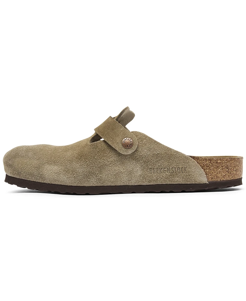 Birkenstock Men's Boston Soft Footbed Suede Leather Clogs from Finish Line