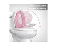 gaomon Toilet Seat Elongated,Toilet Seat with Toddler Seat Built in, Potty Training Toilet Seat Elongated Fits Both Adult and Child, with Soft Close,