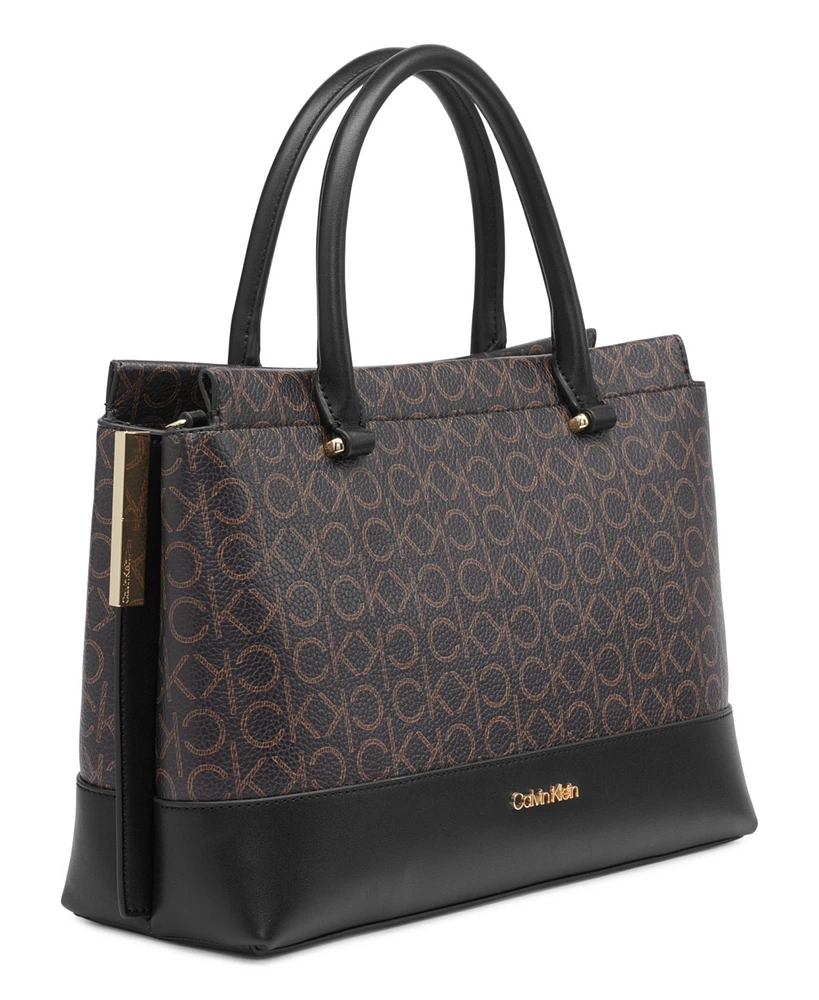Calvin Klein Bianca Signature Triple Compartment Convertible Satchel