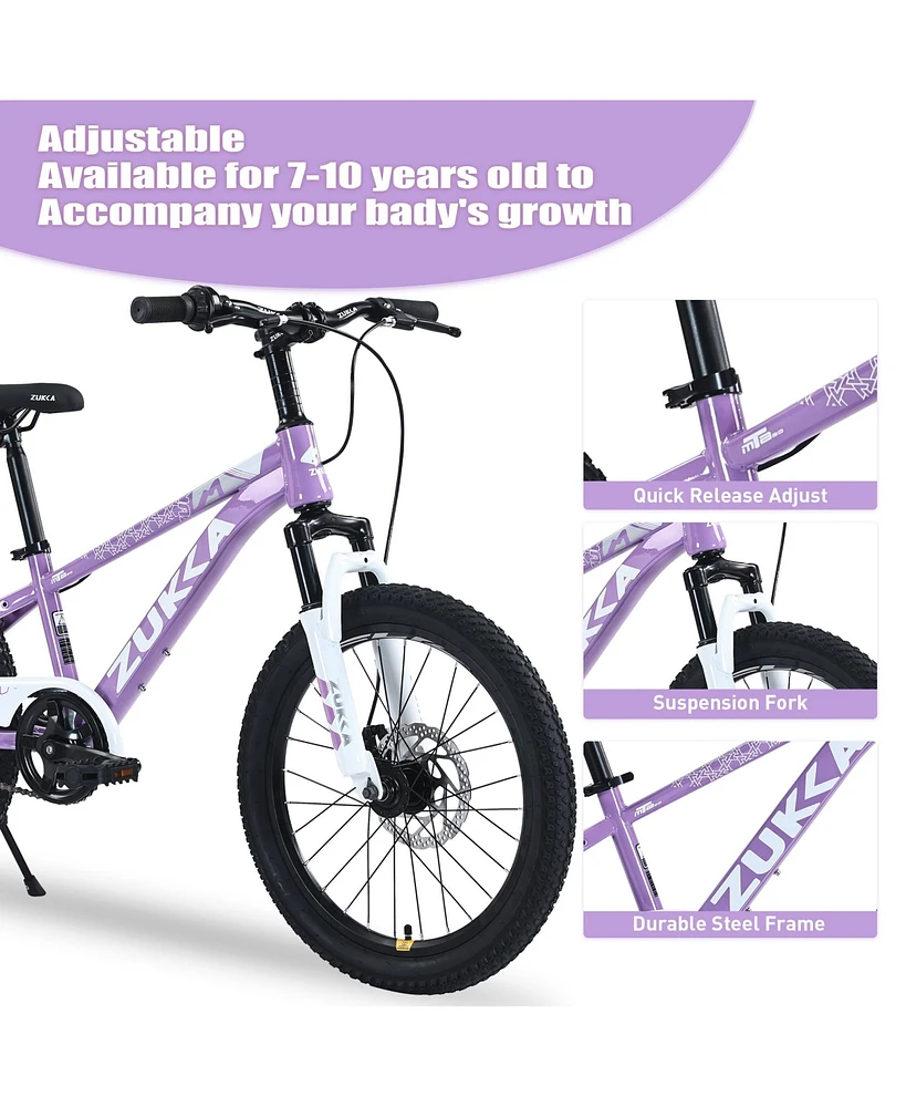 Mountain Bike,20 Inch Mtb for Boys and Girls Age 7-10 Years, Multiple Colors