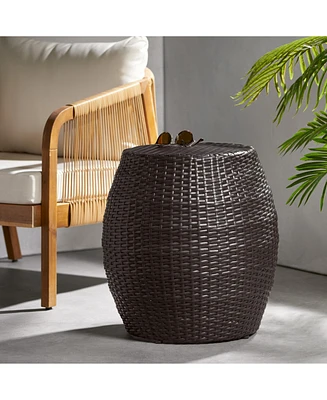 Outdoor Wicker 14.00" Patio Side Table