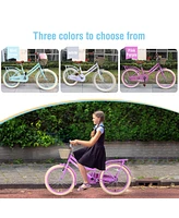 Multiple Colors, Girls Bike with Basket for 7-10 Years Old Kids,20 inch wheel, No Training Wheels Included