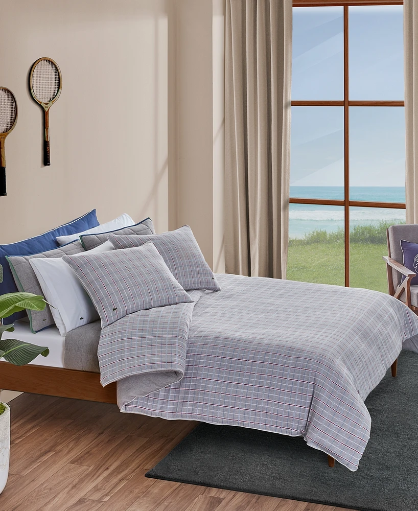 Lacoste Home Racquet Check 3-Pc. Comforter Set