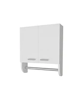 Fm Furniture Goodyear Medicine Cabinet in Melamine With a Towel Bar, White