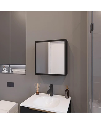 Fm Furniture Morenci Medicine Cabinet With Included Mirror And 1 Door, Black