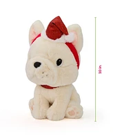 Geoffrey's Toy Box 10" French Bulldog with Christmas Hat Plush Toy, Created for Macy's