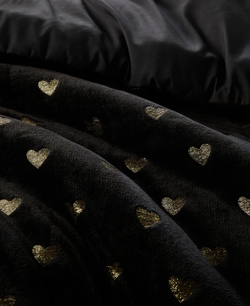 Intelligent Design Rosalie Metallic Heart 3-Pc. Comforter Set, Twin/Twin Xl