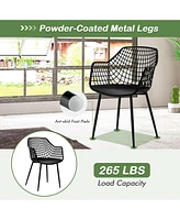Sugift Set of 4 Heavy Duty Modern Dining Chair with Airy Hollow Backrest