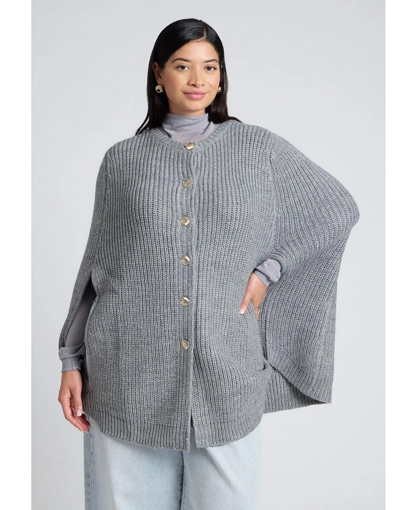Eloquii Women's Plus Size Cape Cardigan
