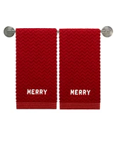 Nicole Miller Merry 2-Pack Cotton Hand Towel Set, 28" x 16"