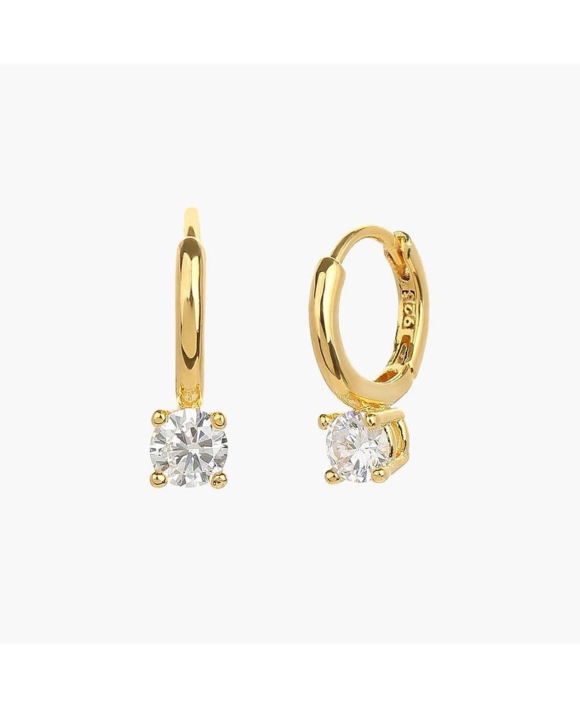 Sterling Silver 18k Gold Plated Anastasia Huggies Hoops – Dainty Summer Earrings, Lightweight, Vacation Style, Warm Weather Look