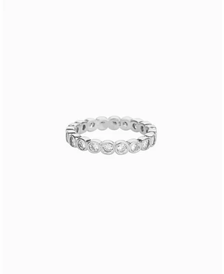 Sterling Silver Margot Eternity Band Ring Size 7 – Timeless Summer Style, Stackable, Gift for Her