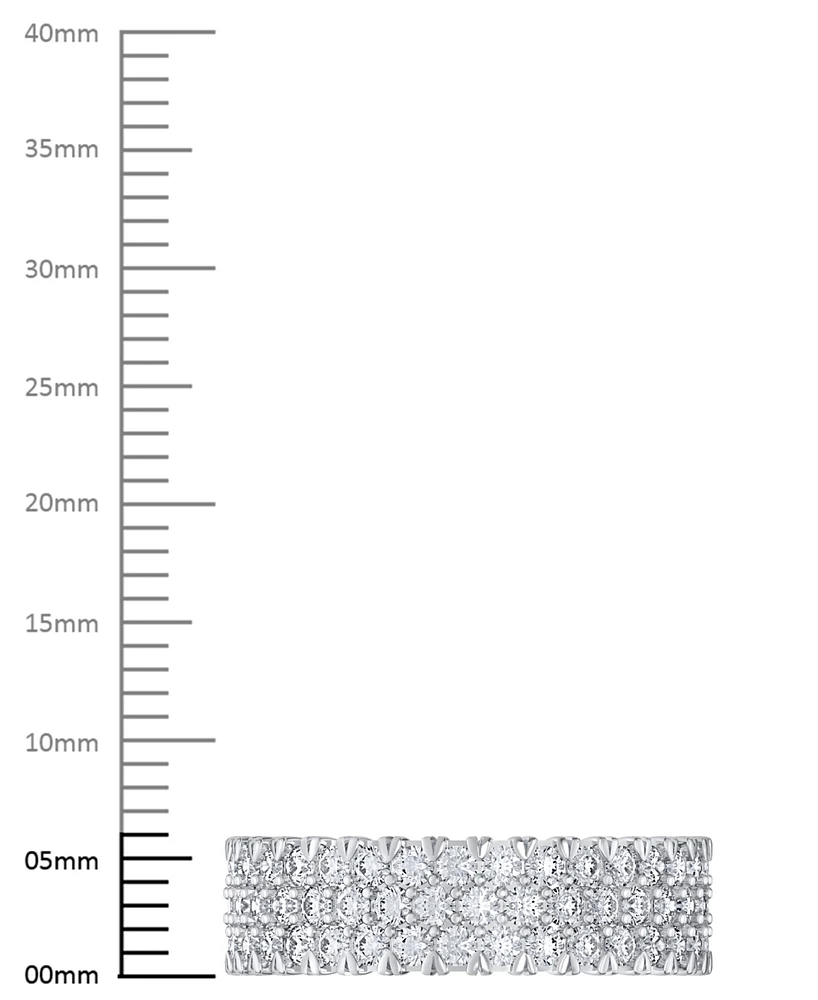 Diamond Three-Row Eternity Ring (3 ct. t.w.) Platinum, 14k White Gold, or Rose Gold