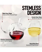 Zulay Kitchen 4 Piece Stemless Wine Glasses Set