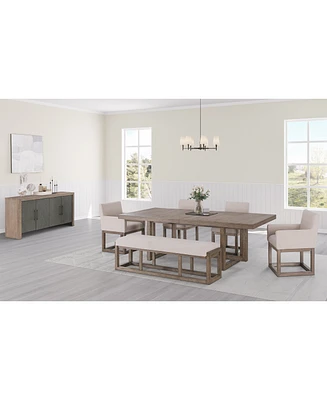 Portmore 6 Pc Rectangular Set (Table, 2 Side Chairs, 2 Arm Chairs & Bench), Created for Macy's