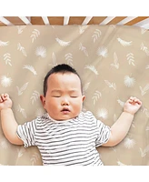 The Peanutshell Caramel Safari Cotton Jersey 4 Pack Fitted Crib Sheets