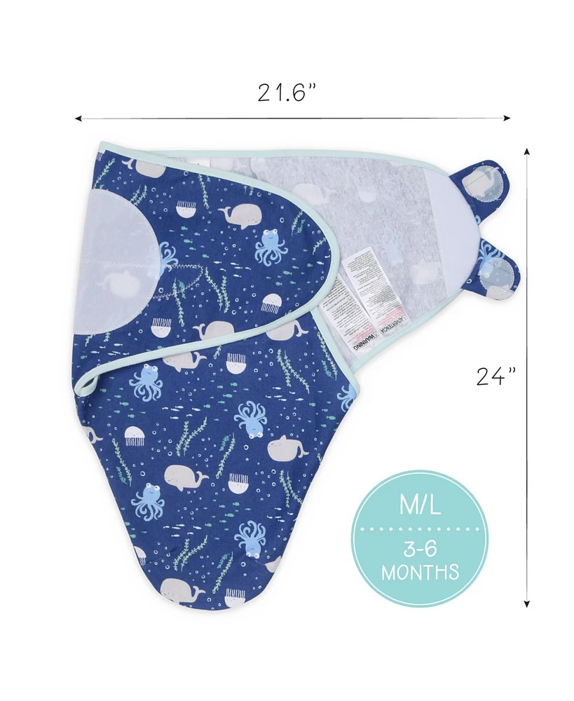 The Peanutshell Newborn Swaddles for Baby Boys and Girls, 3 Pack Set