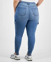 Celebrity Pink Trendy Plus Size High-Rise Skinny Cargo Jeans